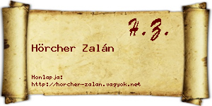 Hörcher Zalán névjegykártya